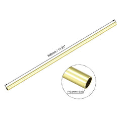 sourcing map Brass Tube, 2mm 3mm 4mm 5mm 6mm 7mm 8mm 10mm OD x 0.5mm Wall Thickness 300mm Length Seamless Round Pipe Tubing, Pack of 8