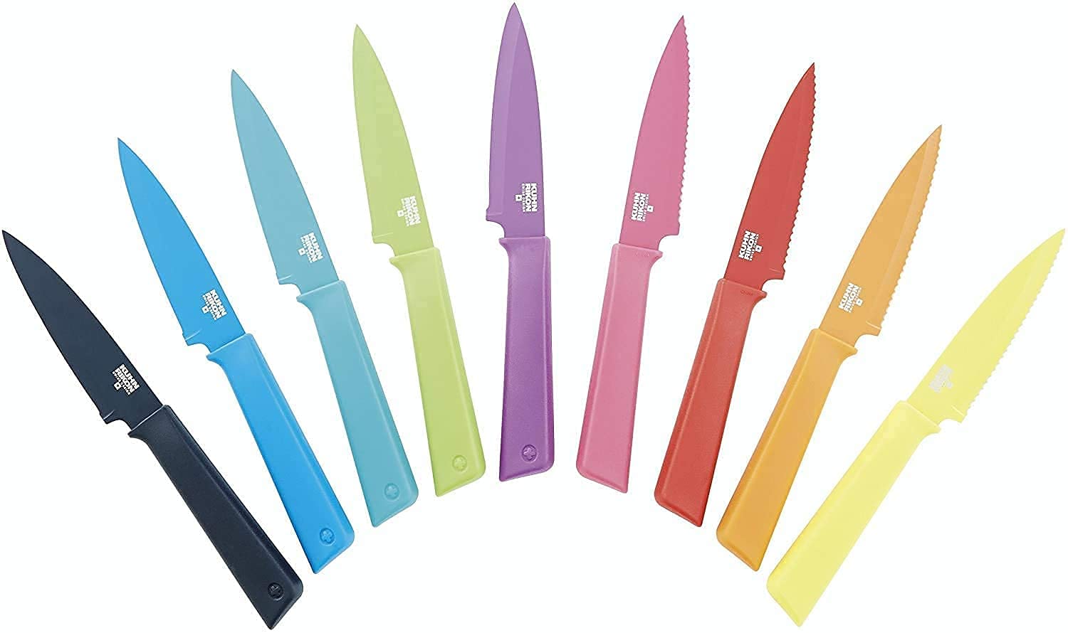 Kuhn Rikon Coloriand Non-Stick Straight Paring Knife with Safety Sheath, 19 cm, Fuchsia