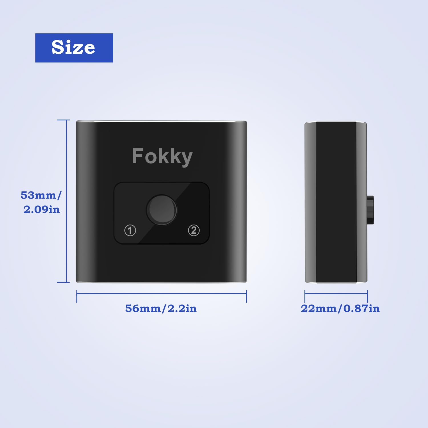 Fokky HDMI Splitter 4K@60Hz, Bidirectional HDMI Switch, Aluminum HDMI Splitter 2 in 1 out / 1 In 2 out, HDMI Splitter for dual monitors, Support 3D 1080P, suit for Xbox,PS5/4,DVD,【CABLE NOT INCLUDE】