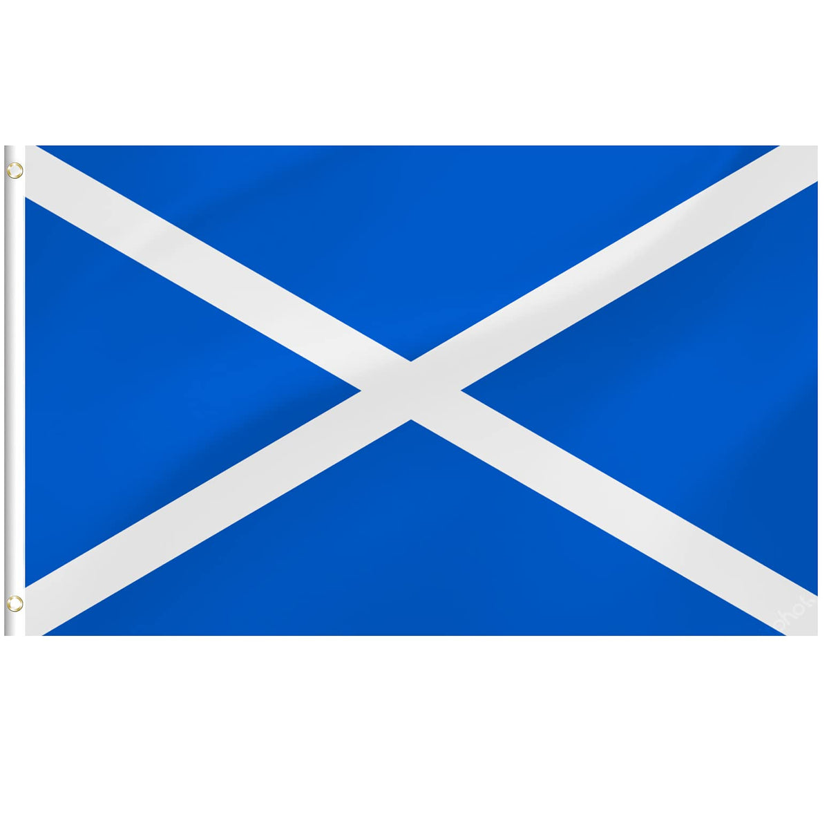 Scotland Flag, St Andrews Cross Scotland British Flag with Eyelets, 5ft x 3ft