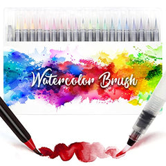 Amteker Gifts for Teenage Girls, Watercolour Brush Pens Set, 24and1 Brush Pens with Soft Flexible Felt Tip Pen, Art Supplies Pens, Art Set for Kids