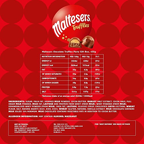 Maltesers Truffles Chocolate Box, Chocolate Gifts, Sharing Pack, 455g