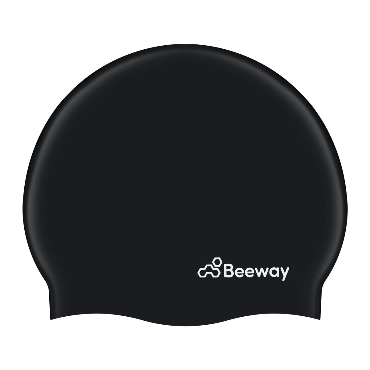 BEEWAY Swimming Cap - 100% Silicone Swim Hat Unisex Men Women Kids 6-14 - Durable, Waterproof, Anti-tear for Hair Protection