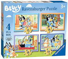 Ravensburger Bluey Toys - 4 in Box Jigsaw Puzzles for Children Age 3 Years Up - 12, 16, 20, 24 Pieces - Gifts for Kids