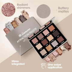 Smoky Eyes Nude Eyeshadow Palette - 12 Highly Pigmented Cool Toned Shimmer Matte Colours For Professional Everyday Neutral Natural Looks - Travel Size Eye Shadow Makeup Palette With Mirror