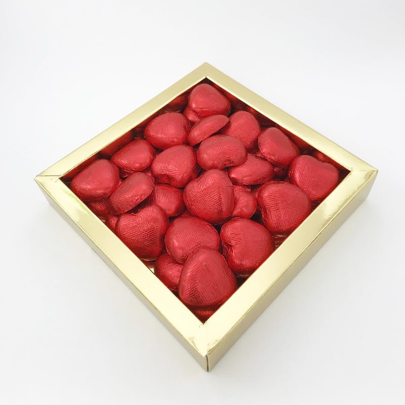 Luxury Milk Chocolate Hearts - For Wedding Favours, Anniversary, and Mothers Day - 30 Red Hearts