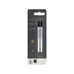 Parker Rollerball Pen Refills   Medium Point   Black QUINK Ink   2 Count