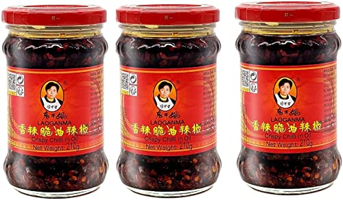 Laoganma Crispy Chilli in Oil 210g (Pack of 3)