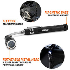 Lenski Gifts for Men, Fathers Day Presents from Daughter/Son, Mens Gifts for Dad, Birthday Gifts for Him, Gadgets for Men, Gifts for Men Who Have Everything Telescopic Magnetic Pickup Tool with LED