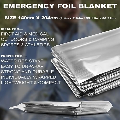 RE-GEN 4 Pack Emergency Thermal Foil Blanket. Travel Camping First Aid Medical Sports & Athletics