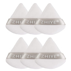 ZHIYE 6pcs Triangle Powder Puffs, Reusable Face Makeup Puff, Multifunctional Facial Makeup Tool Wet, Dry Dual-Use Makeup Sponge for BB CC Cream Liquid Foundation(White)