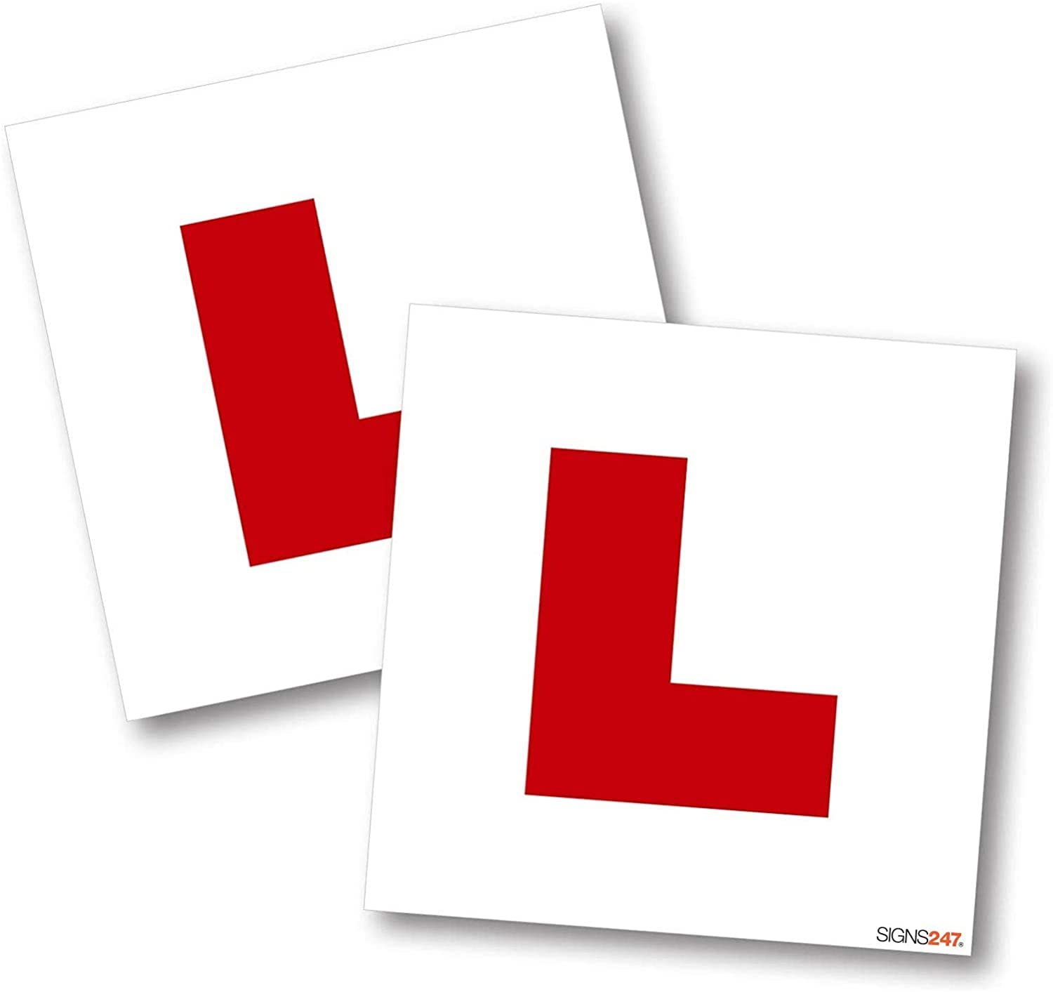 SIGNS247 2 X LEARNER STICKER L Plate Stickers Legal Learner Driver Sticker Self Adhesive