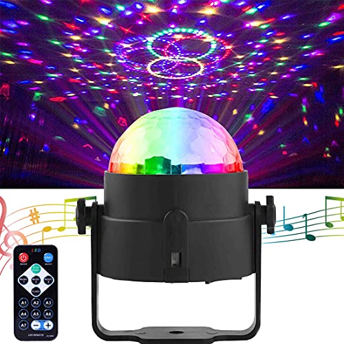 Disco Lights, SEBRUANC Mini Disco Ball LED Party Lamp Music Controlled Disco DJ 360° Rotating Ball Lights 3W RGB Stage Lights with Remote Control for Home Parties Birthday KTV Party Christmas 2pc