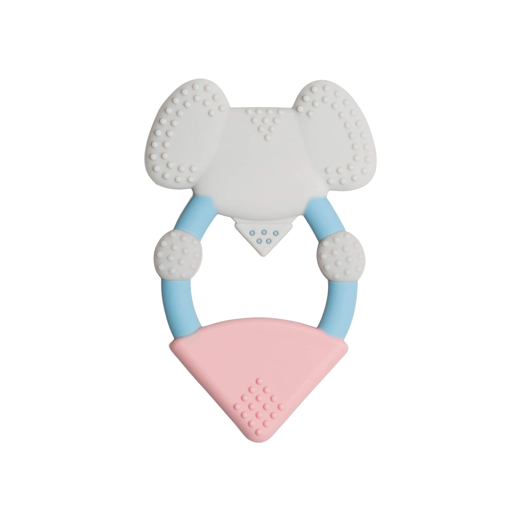 Cheeky Chompers Animal Teethers   Teething Rings with Integrated Gel Applicator   Soft Silicone Design   100% BPA and Phthalate-Free   Darcy The Elephant