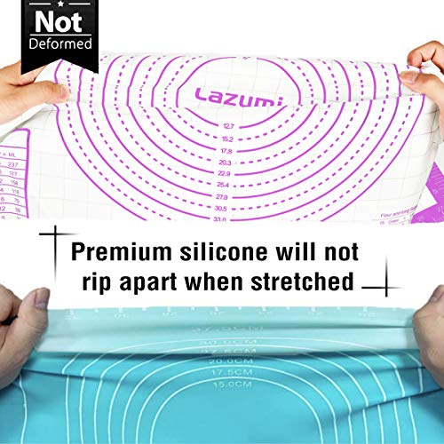 Extra Large Silicone Baking Mats Sheet, Non Stick Pastry Rolling Mat with Measurement 71×51cm, Non-Slip Silicon Dough kneading Mat, Counter Table Mat, Placemat, Fondant Icing/Cake/Pizza Mats (Purple)