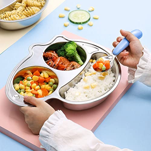 3 Set/6 PCS Baby Fork and Spoon, Toddler Utensils Stainless Steel Baby Forks and Spoons Silverware Set with Round Handle Kids Silverware Children's Flatware Kids Cutlery Set 3 x Forks,3 x Spoons