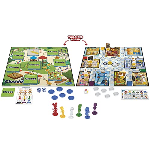 Clue Junior Game, 2-Sided Gameboard, 2 Games in 1, Clue Mystery Game for Younger Kids, Kids Board Games, Junior Games