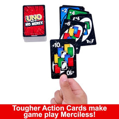 UNO Show ‘em No Mercy Card Game for Kids, Adults & Family Parties and Travel With Extra Cards, Special Rules and Tougher Penalties., HWV18