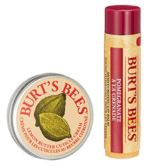 Burt's Bees Gift Set for Lip and Hand, Pomegranate Lip Balm and Cuticle Cream in Christmas Bauble, Bit of Burt's, Packaging May Vary