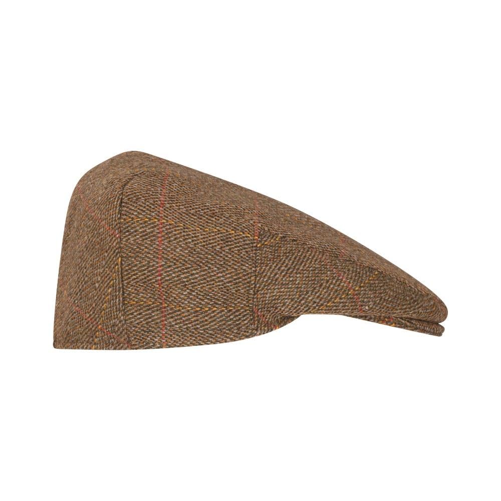 WALKER AND HAWKES - Green Sage Premium Derby Tweed Teflon Lining Cambridge Flat Cap Unisex - Brown Tweed - L (59cm)