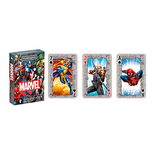 Waddingtons Number 1 Marvel Universe Playing Card Game, play with your favourite superheroes including Iron Man, Spider-Man and Captain America, gift and toy for boys, girls and adults Aged 6 plus