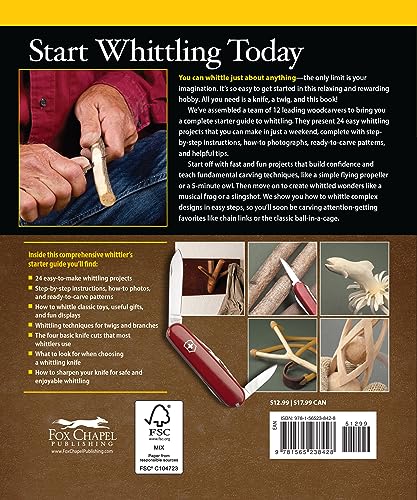 Complete Starter Guide to Whittling: 24 Easy Projects You Can Make in a Weekend (Beginner-Friendly Step-by-Step Instructions, Tips, & Ready-to-Carve Patterns to Whittle Toys & Gifts)