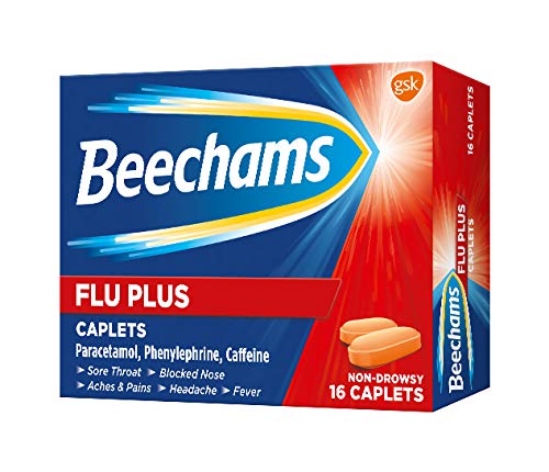 Beechams Cold & Flu Tablets, Pain & Congestion Relief Medicine with Paracetamol, 16 tablets