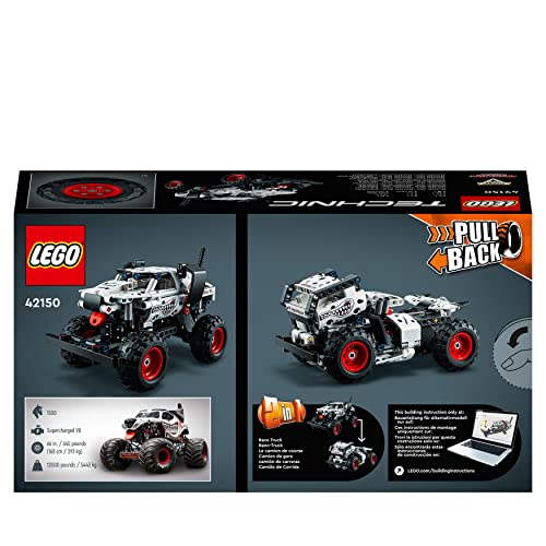 LEGO Technic Monster Jam Monster Mutt Dalmatian, Truck Toy for Boys and Girls Aged 7 Plus, 2in1 Pull Back Racing Toys, Birthday Gift Idea 42150