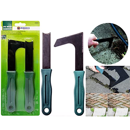 NTI 2Pc MARKSMAN Weed Removers   Patio Hand Tools Set Paving Garden Slab Grooves Deweeder Moss DIY Cleaning Stones Bricks Outdoor Stairs Home UK FREE P&P, Black & Green