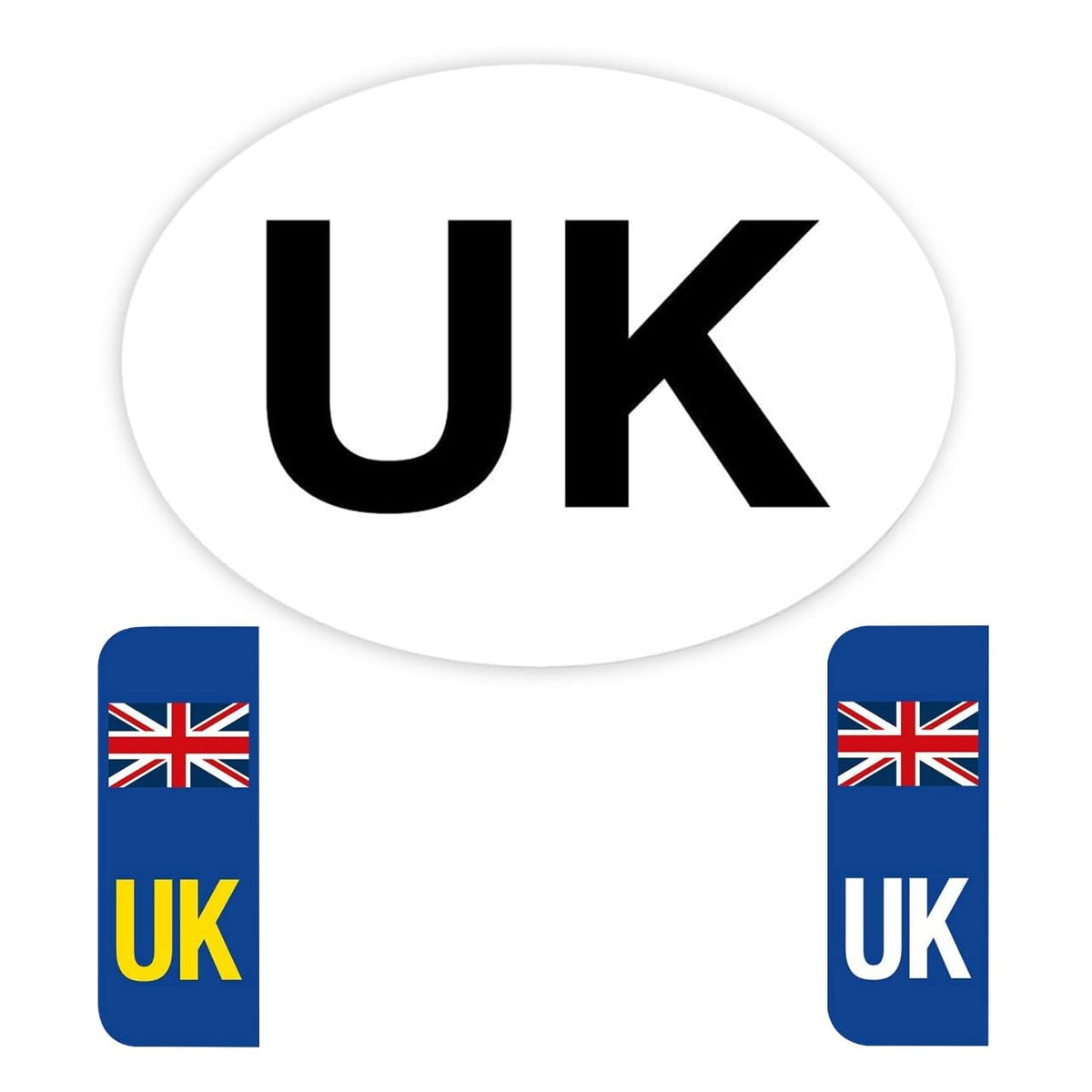 3PK UK Car Stickers for Europe GB Stickers for car UK car Sticker UK Number Plate Stickers - Legal Size - Vinyl Self-Adhesive, Weather Resistant - Union Jack Replaces EU Flag Brexit (2)