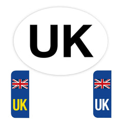 3PK UK Car Stickers for Europe GB Stickers for car UK car Sticker UK Number Plate Stickers - Legal Size - Vinyl Self-Adhesive, Weather Resistant - Union Jack Replaces EU Flag Brexit (1)