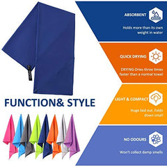 Eono Microfibre Towel, Perfect Sports, Travel, Beach Towel, Fast Drying - Super Absorbent - Ultra Compact. Great for Camping, Gym, Beach, Swimming, Backpacking - Navy, 180x90cm