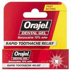 Orajel Dental Gel Rapid Toothache Relief, with Benzocaine 10% w/w 5.3g