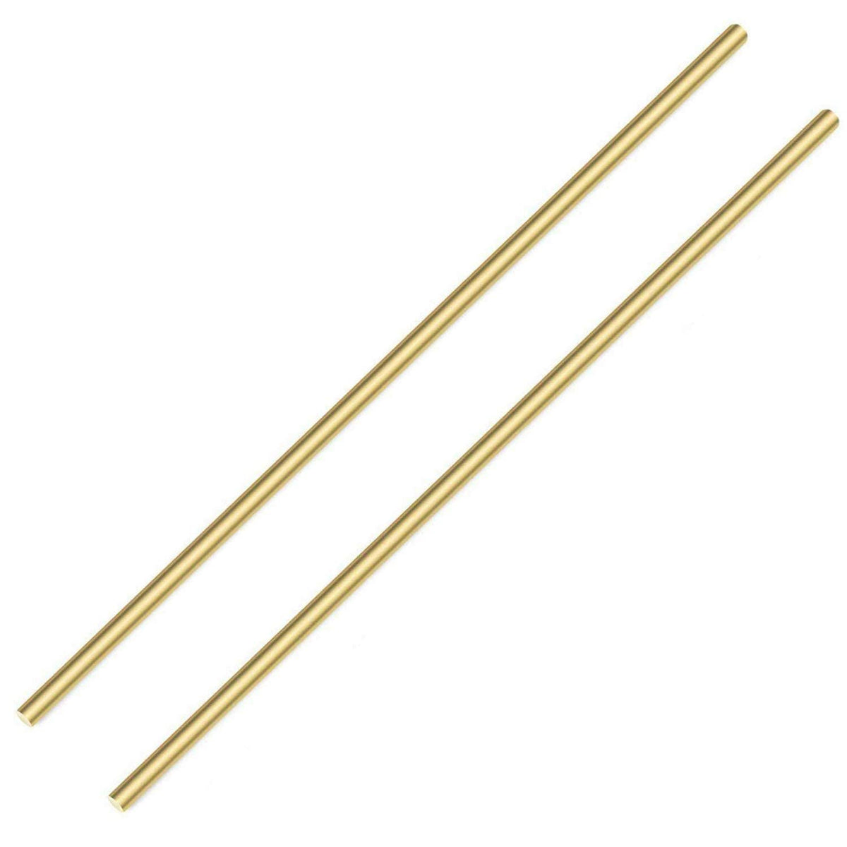 2PCS 6.35mm Brass Rod, Metal Solid Round Brass Rod Pin Lathe Bar Stock for RC Model Airplane Helicopter DIY Craft, 6.35mm in Diameter 300mm in Length