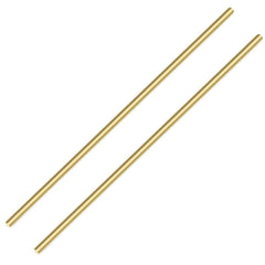 2PCS 6.35mm Brass Rod, Metal Solid Round Brass Rod Pin Lathe Bar Stock for RC Model Airplane Helicopter DIY Craft, 6.35mm in Diameter 300mm in Length