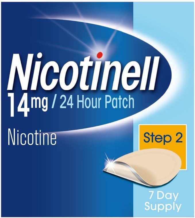 Nicotinell Nicotine Patch, Quit Smoking Aid Step 2, 24 Hour Patch, 14 mg, Pack of 7