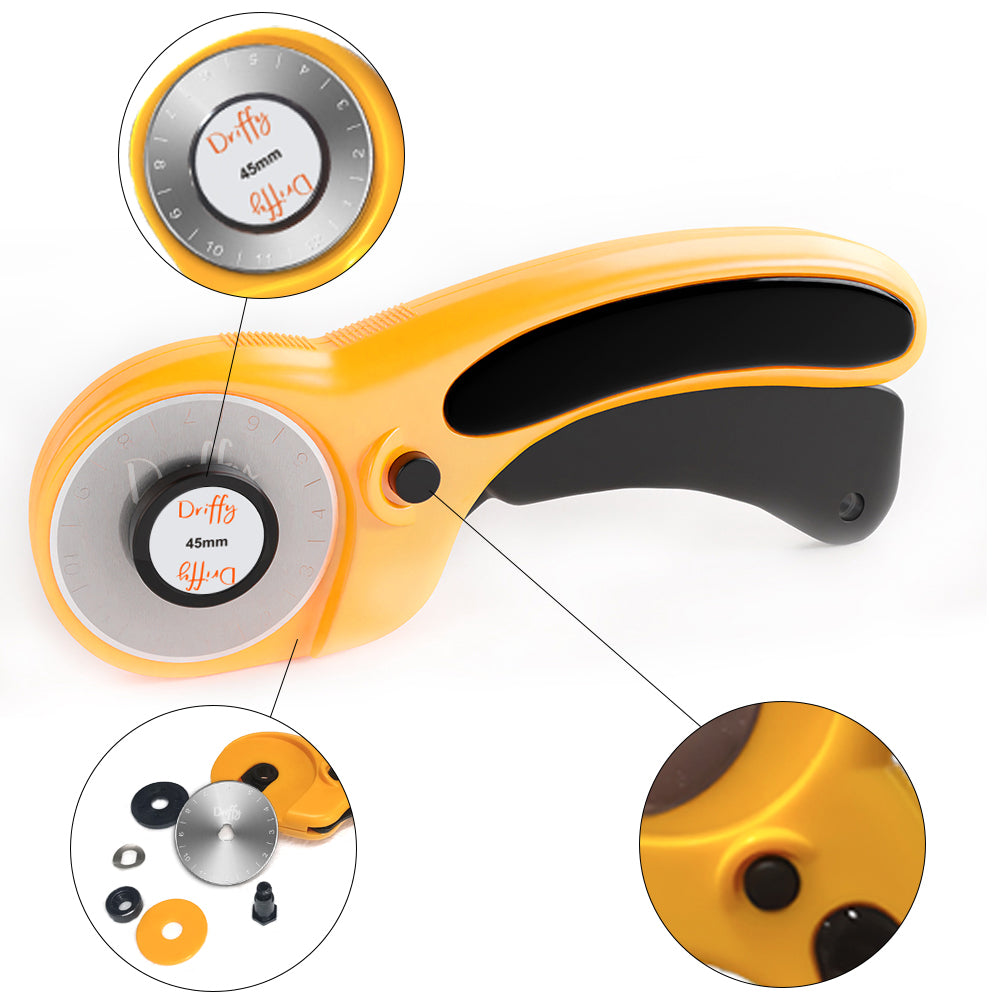 Rotary Cutter with Extra Steel Spare Blade - Driffy - 45mm