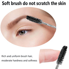 XPP Disposable Eyelash Brushes,100PCS Eye Brow Spoolie Castor Oil Brush Mascara Wands Cosmetic Makeup Tools(Crystal Black)