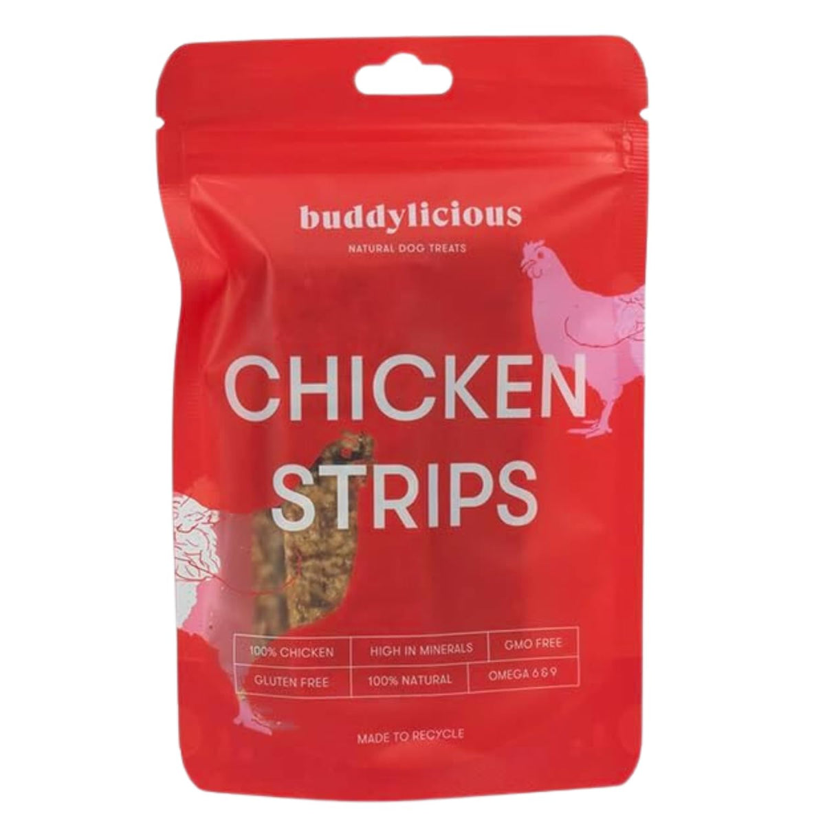 Buddylicious 100% Natural Chicken Strips Dog Treats   Natural & Healthy Dog Treat, GMO Free, Gluten Free   Perfect For Training or Everday treat