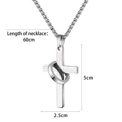 Silver Cross Necklace for Man Cross Pendant Chain Necklace for Women Handmade Necklaces for Gift