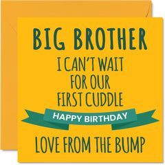 Fun Birthday Cards for Brother - First Cuddle - Happy Birthday Card for Brother from Bump Birthday Gifts, 145mm x 145mm Sibling Greeting Cards Gift for Brother