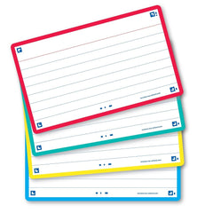 Oxford Flash Cards, Revision Cards, Assorted Colours, Ruled, 7.5 x 12.5 cm