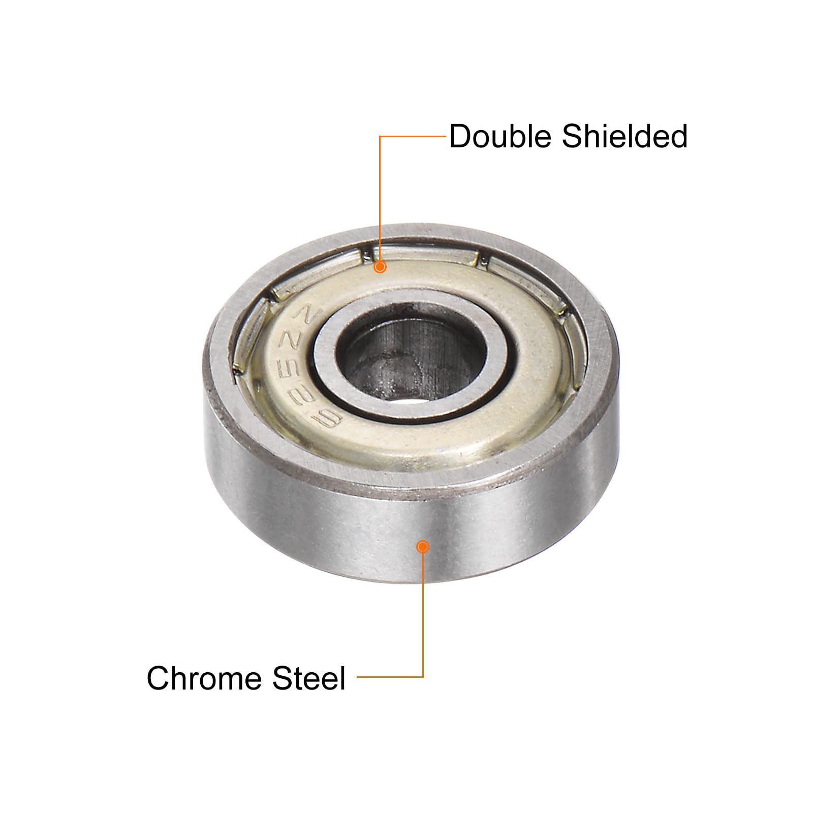 sourcing map 25pcs 625ZZ Deep Groove Ball Bearings 5mm Bore 16mm OD 5mm Thick Carbon Steel Double Shielded ABEC3 Z1 Bearing for Motors