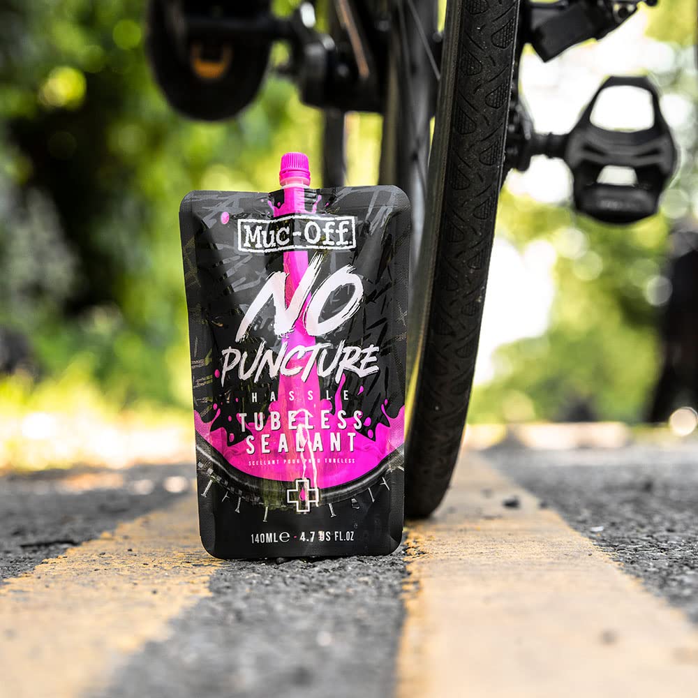 Muc-Off No Puncture Hassle Tubeless Sealant, 140ml - Tubeless Tyre Sealant for Bicycle Puncture Repair - Bike Tyre Sealant for MTB/Road/Gravel Bikes