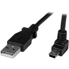 StarTech.com 1m Mini USB Cable Cord - A to Up Angle Mini B - Up Angled Mini USB Cable - 1x USB A (M), 1x USB Mini B (M) - Black (USBAMB1MU)