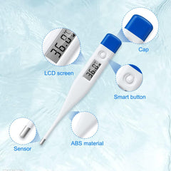 Berrcom Digital Thermometer for Adults and Kids Oral and Underarm Thermometer Rectal Thermometer for Fever, Babies Medical Thermometer with Fever Alarm