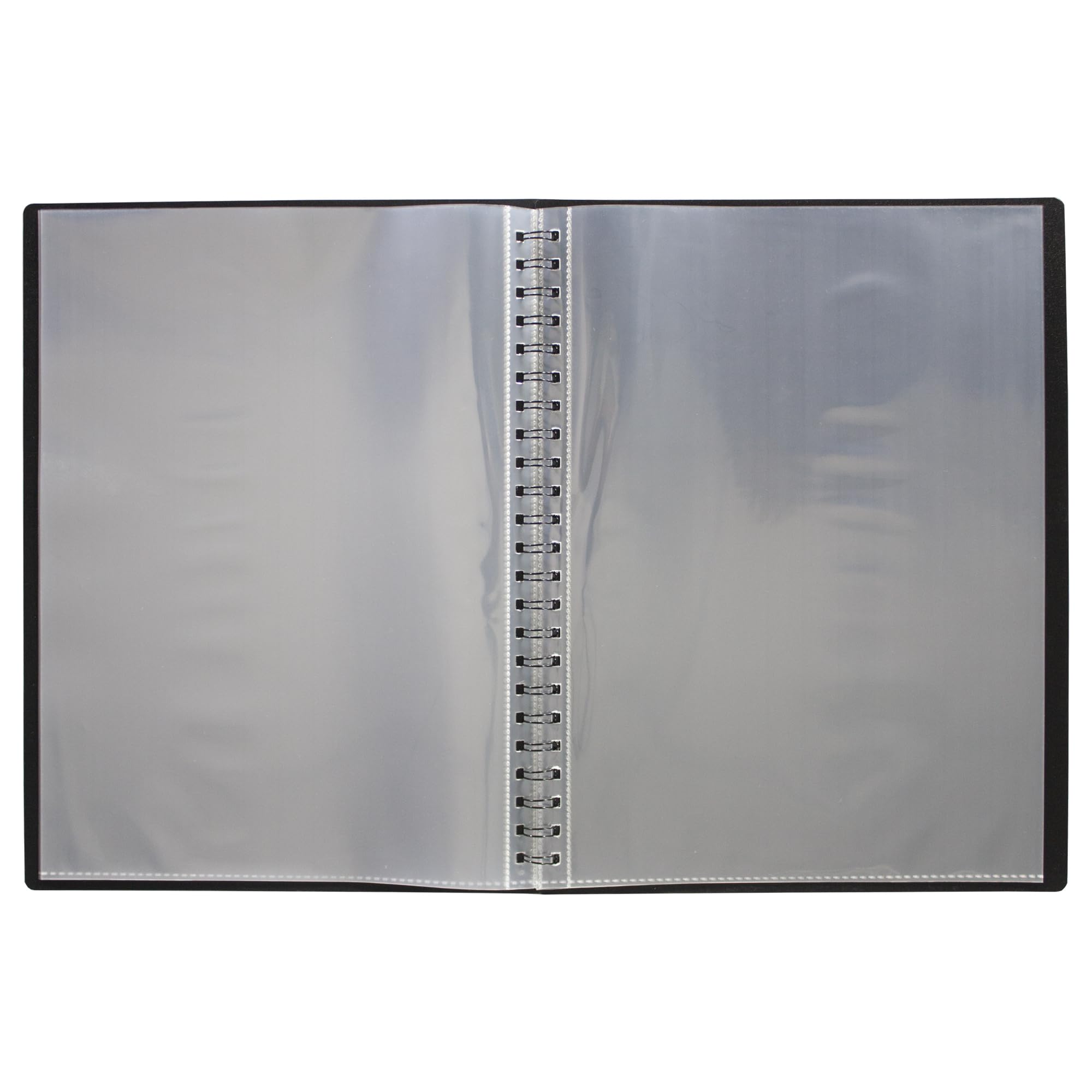 eco-eco A5 50% Recycled 60 Pocket Fold Flat Spiral Bound Display Book, eco138