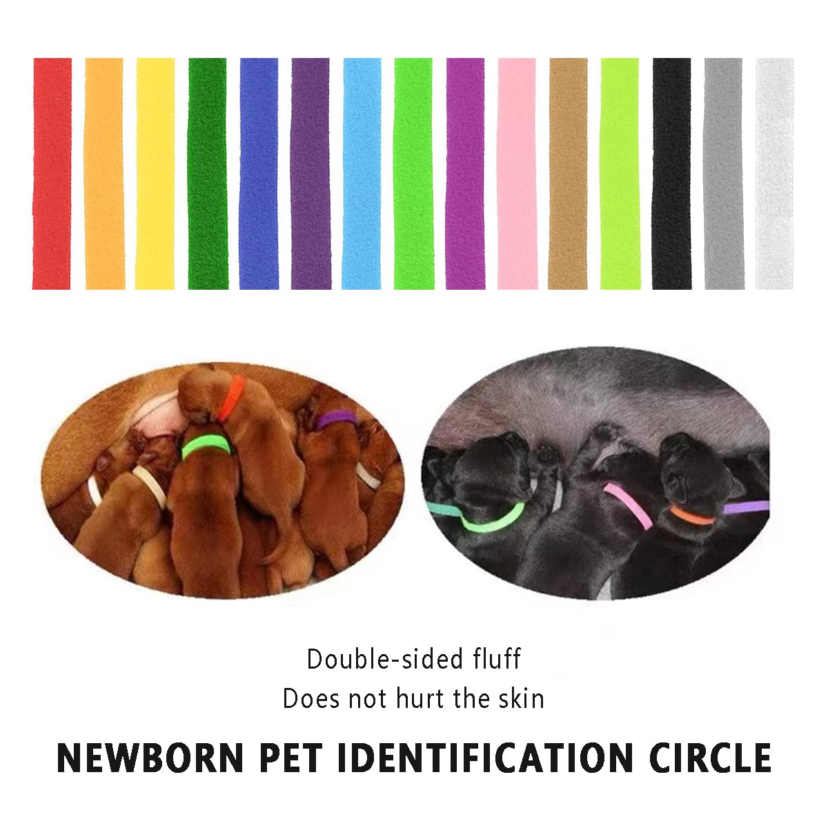 DADYOUPIN 12 Color Dog Collar, Puppy Collars Kitten Collar Dog Collar Small Dog whelping Collars Puppies Puppy id Collars, Newborn Dog Kittens for Pets