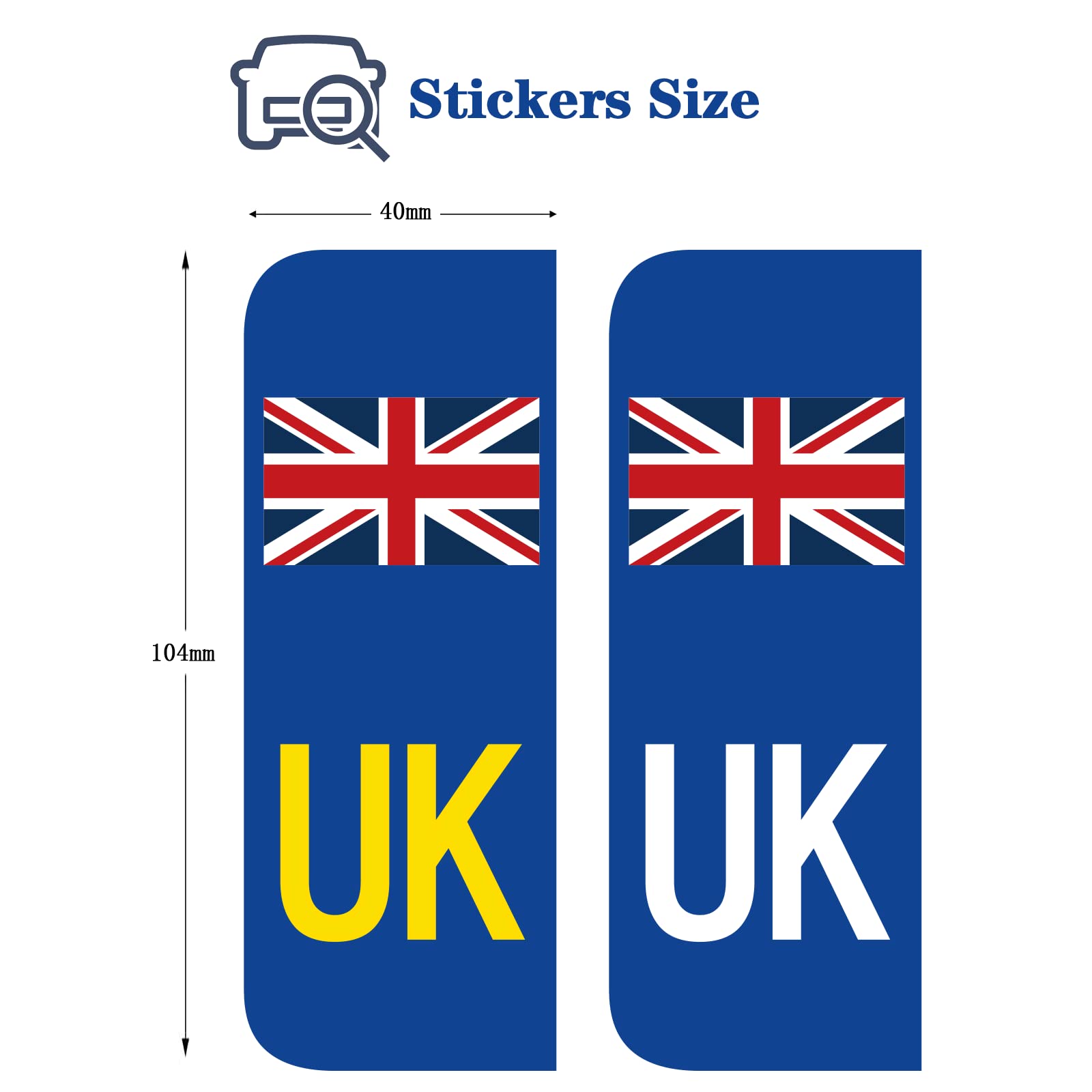 UK Car Stickers, Pack of 4 European Road Legal UK Car Number Plate Vinyl Stickers for Replace GB Stickers after BREXIT