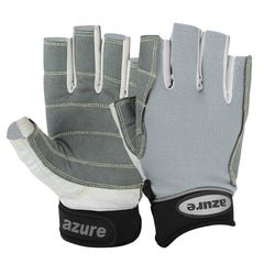 Azure sailing Gloves STOPWATCH FRIENDLY STRONG STITCHING,Best enforced PALM, Breathable -Cut Finger (Grey Small)